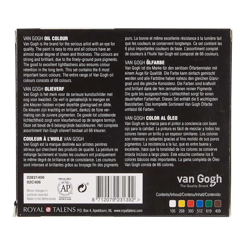 Van Gogh Oil Color Paint, 6x20ml Tubes, Starter Set - Image 2